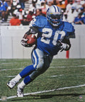 Barry Sanders Signed Detroit Lions Blue Jersey With Football 16x20 Photo (In Black) - SAN16P320 - Barry Sanders Signed Detroit Lions Blue Jersey With Football 16x20 Photo (In Black) product image