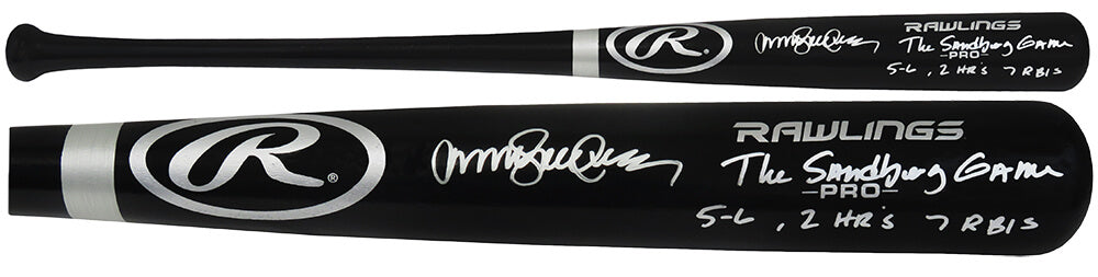 Ryne Sandberg Signed Rawlings Pro Black Bat w/The Sandberg Game, 5-6 2HRs 7 RBI - SANBAT114 - Ryne Sandberg Signed Rawlings Pro Black Bat w/The Sandberg Game, 5-6 2HRs 7 RBI product image