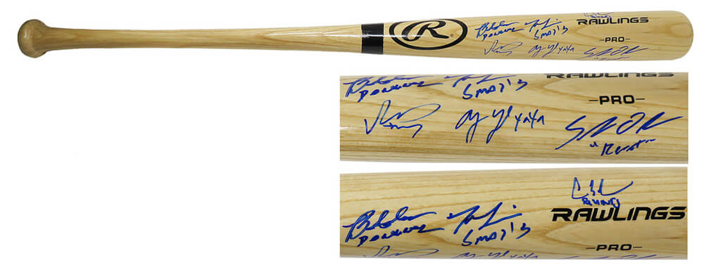 The Sandlot Cast Signed Rawlings Blonde Pro Baseball Bat (6 - Signatures) - SANBAT502 - The Sandlot Cast Signed Rawlings Blonde Pro Baseball Bat (6 - Signatures) product image