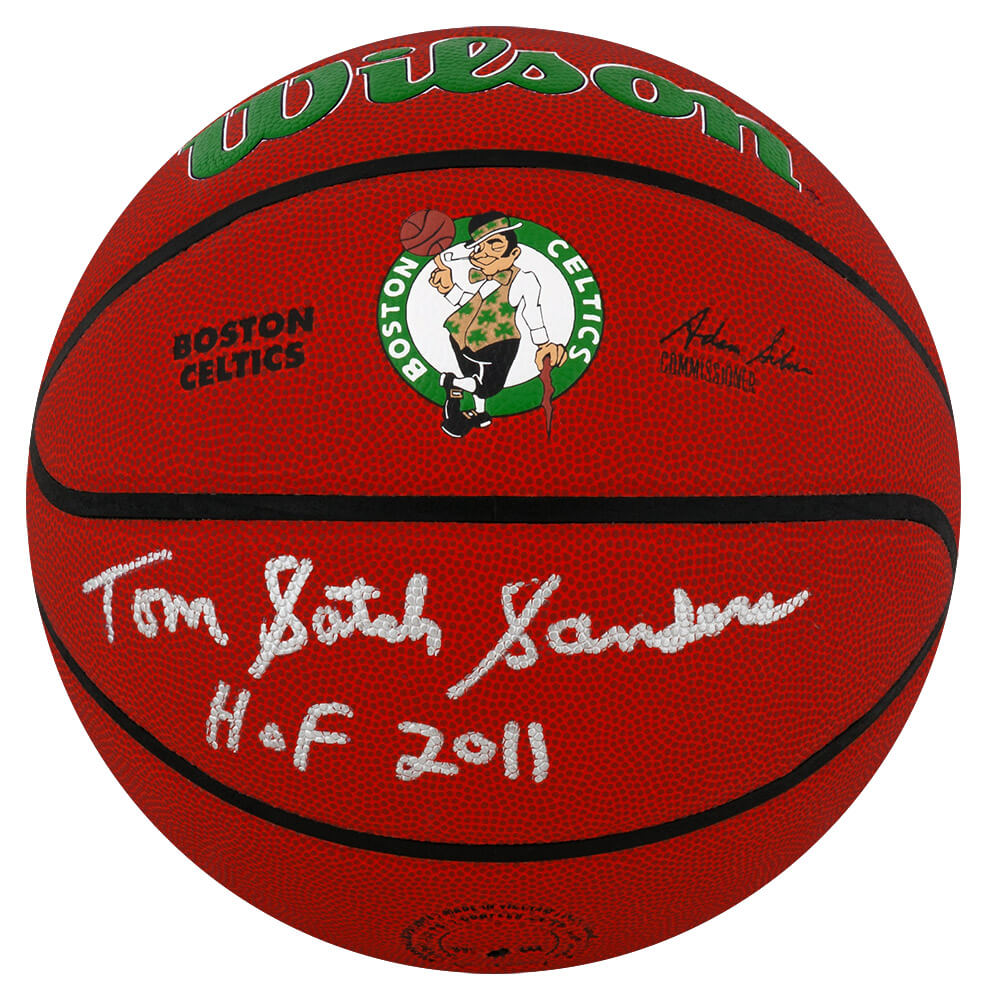 Tom Sanders Signed Boston Celtics Logo Wilson NBA Basketball w/Satch, HOF 2011 - SANBSK200 - Tom Sanders Signed Boston Celtics Logo Wilson NBA Basketball w/Satch, HOF 2011 product image