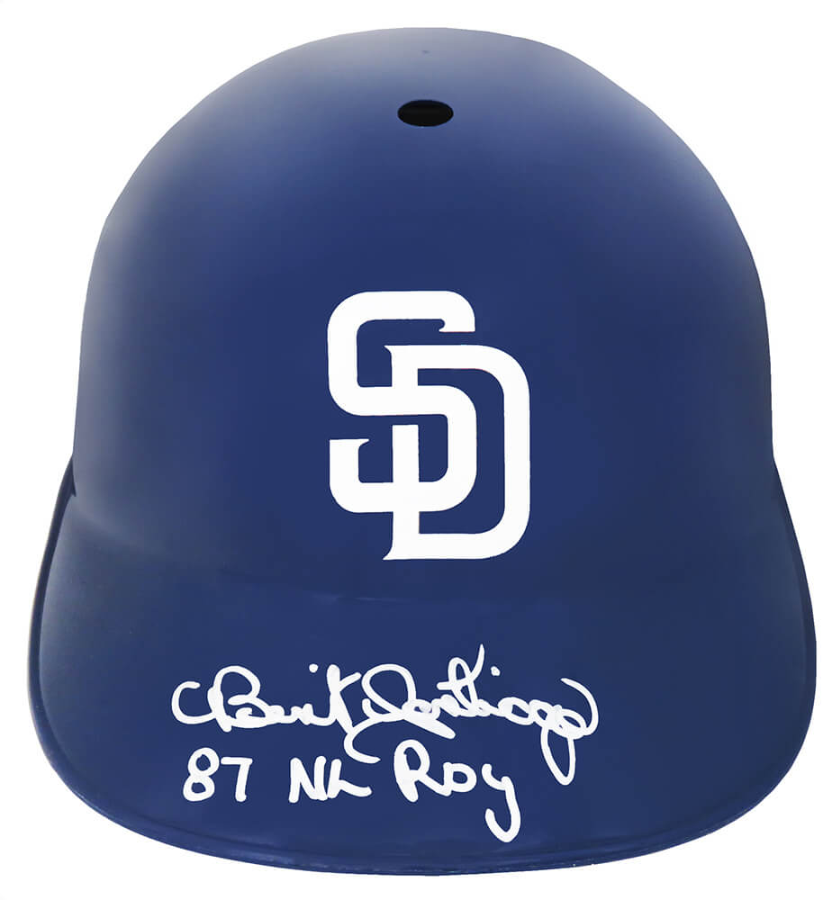 Benito Santiago Signed San Diego Padres Replica Souvenir Batting Helmet w/87 NL ROY - SANBTH110 - Benito Santiago Signed San Diego Padres Replica Souvenir Batting Helmet w/87 NL ROY product image