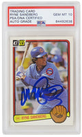 Ryne Sandberg Signed Chicago Cubs 1983 Donruss Rookie Baseball Card #277 (PSA/DNA Encapsulated - Auto Grade 10) - SANCAR104 - Ryne Sandberg Signed Chicago Cubs 1983 Donruss Rookie Baseball Card #277 (PSA/DNA Encapsulated - Auto Grade 10) product image