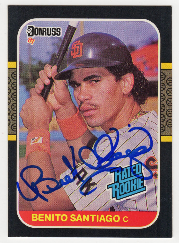Benito Santiago Signed San Diego Padres 1987 Donruss Rookie Baseball Card #31 - SANCAR130 - Benito Santiago Signed San Diego Padres 1987 Donruss Rookie Baseball Card #31 product image