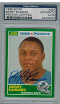 Barry Sanders Signed Lions 1989 Score Rookie Card #257 PSA - SANCAR300 - Barry Sanders Signed Lions 1989 Score Rookie Card #257 PSA product image