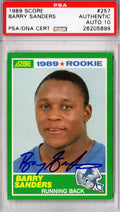 Barry Sanders Signed Lions 1989 Score Rookie Card #257 - SANCAR303 - Barry Sanders Signed Lions 1989 Score Rookie Card #257 product image