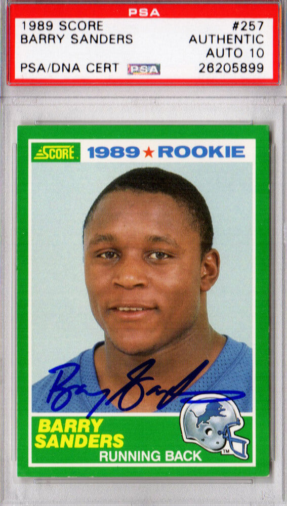 Barry Sanders Signed Lions 1989 Score Rookie Card #257 - SANCAR303 - Barry Sanders Signed Lions 1989 Score Rookie Card #257 product image