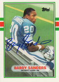 Barry Sanders Signed Detroit Lions 1989 Topps Football Rookie Trading Card #83T - SANCAR312 - Barry Sanders Signed Detroit Lions 1989 Topps Football Rookie Trading Card #83T product image