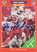 Barry Sanders Signed Oklahoma State 1989 Pro Set Football Rookie Card #494 - SANCAR317 - Barry Sanders Signed Oklahoma State 1989 Pro Set Football Rookie Card #494 product image