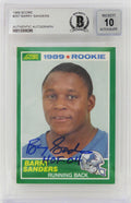 Barry Sanders Signed Detroit Lions 1989 Score Rookie Card #257 w/HOF'04  - (Beckett Encapsulated/ Auto Grade 10) - SANCAR319 - Barry Sanders Signed Detroit Lions 1989 Score Rookie Card #257 w/HOF'04 - (Beckett Encapsulated/ Auto Grade 10) product image