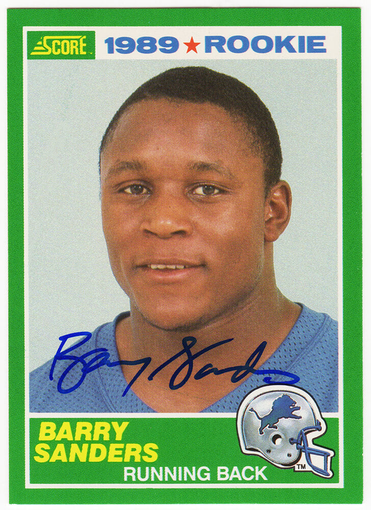 Barry Sanders Signed Detroit Lions 1989 Score Football Rookie Card #257 - SANCAR320 - Barry Sanders Signed Detroit Lions 1989 Score Football Rookie Card #257 product image