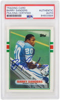 Barry Sanders Signed Detroit Lions 1989 Topps Rookie Card #83T - (PSA/DNA Encapsulated) - SANCAR323 - Barry Sanders Signed Detroit Lions 1989 Topps Rookie Card #83T - (PSA/DNA Encapsulated) product image
