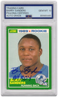 Barry Sanders Signed Detroit Lions 1989 Score Rookie Football Card #257 w/ROY'89 - (PSA / Auto Grade 10) - SANCAR342 - Barry Sanders Signed Detroit Lions 1989 Score Rookie Football Card #257 w/ROY'89 - (PSA / Auto Grade 10) product image