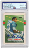 Barry Sanders Signed Lions 1989 Topps Rookie Football Card #83T - (PSA / Auto Grade 10) - SANCAR345 - Barry Sanders Signed Lions 1989 Topps Rookie Football Card #83T - (PSA / Auto Grade 10) product image