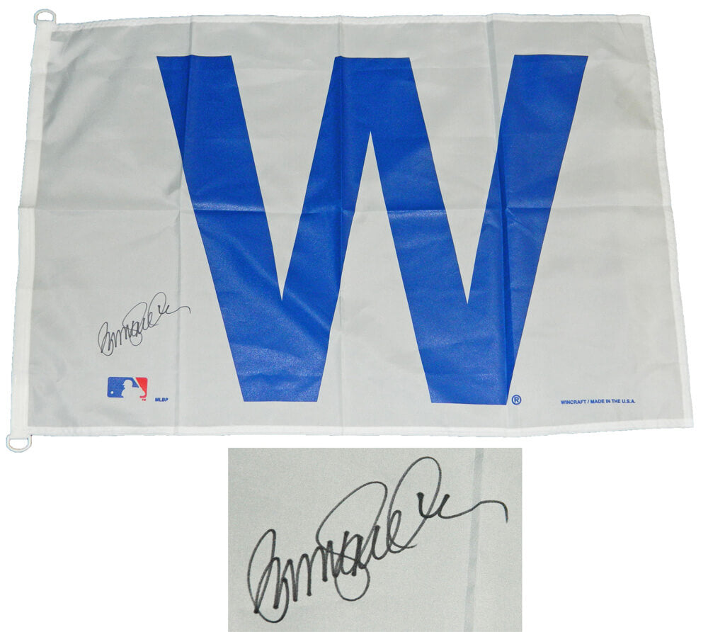 Ryne Sandberg Signed Chicago Cubs 27x37 White 'W' Flag - SANFLG100 - Ryne Sandberg Signed Chicago Cubs 27x37 White 'W' Flag product image