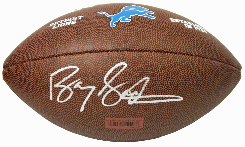 Barry Sanders Signed Detroit Lions Logo Wilson Football - SANFTB306 - Barry Sanders Signed Detroit Lions Logo Wilson Football product image