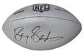 Barry Sanders Signed Wilson Duke Silver Metallic NFL Full Size Replica Football - SANFTB308 - Barry Sanders Signed Wilson Duke Silver Metallic NFL Full Size Replica Football product image