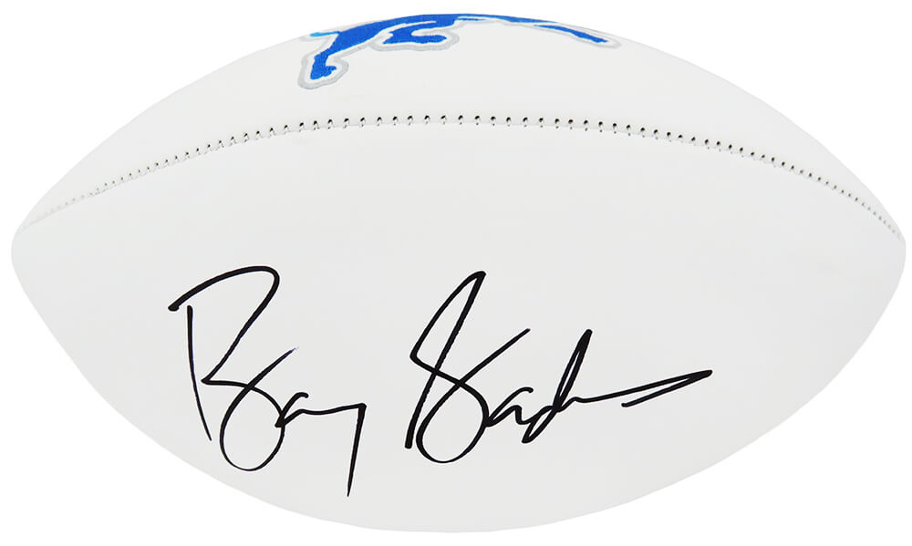 Barry Sanders Signed Rawlings Detroit Lions Logo White Panel Full Size Football - SANFTB314 - Barry Sanders Signed Rawlings Detroit Lions Logo White Panel Full Size Football product image