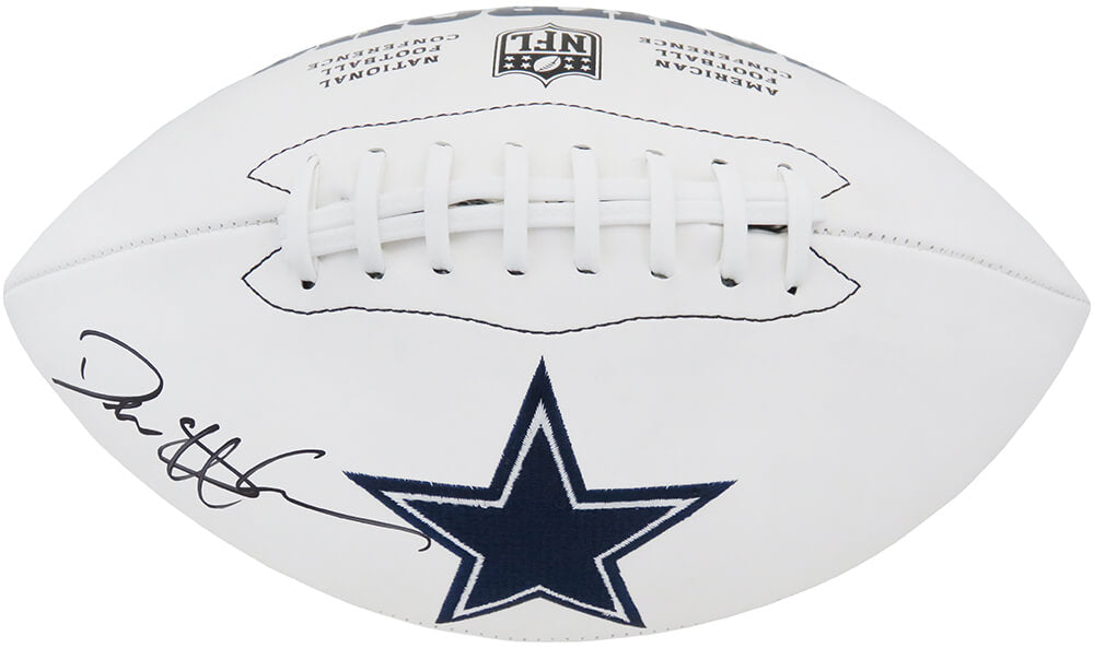 Deion Sanders Signed Dallas Cowboys Wilson White Logo NFL Football - SANFTB333 - Deion Sanders Signed Dallas Cowboys Wilson White Logo NFL Football product image