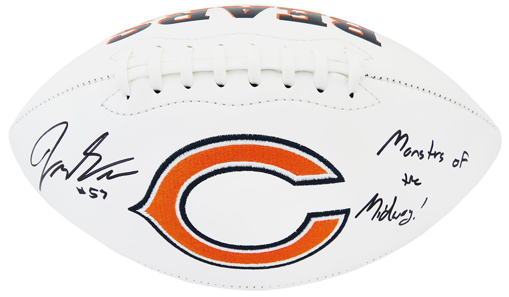 Jack Sanborn Signed Jarden Chicago Bears Logo White Panel Full Size Football w/Monsters of the Midway - SANFTB341 - Jack Sanborn Signed Jarden Chicago Bears Logo White Panel Full Size Football w/Monsters of the Midway product image