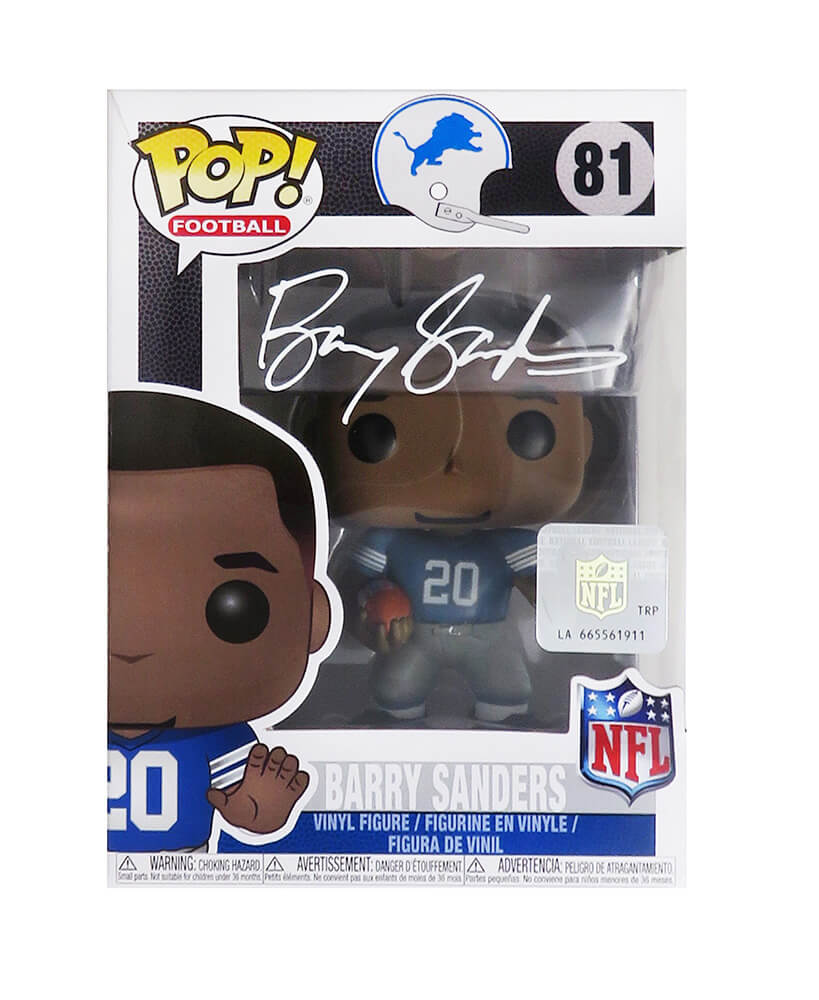 Barry Sanders Signed Detroit Lions NFL Legends Funko Pop Doll #81 (White Ink) - SANFUN302 - Barry Sanders Signed Detroit Lions NFL Legends Funko Pop Doll #81 (White Ink) product image