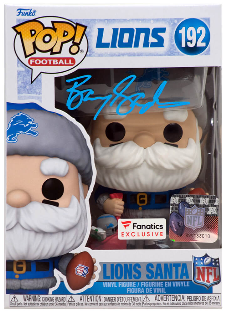 Barry Sanders Signed Detroit Lions 'SANTA' Funko Pop Doll #192 - SANFUN304 - Barry Sanders Signed Detroit Lions 'SANTA' Funko Pop Doll #192 product image