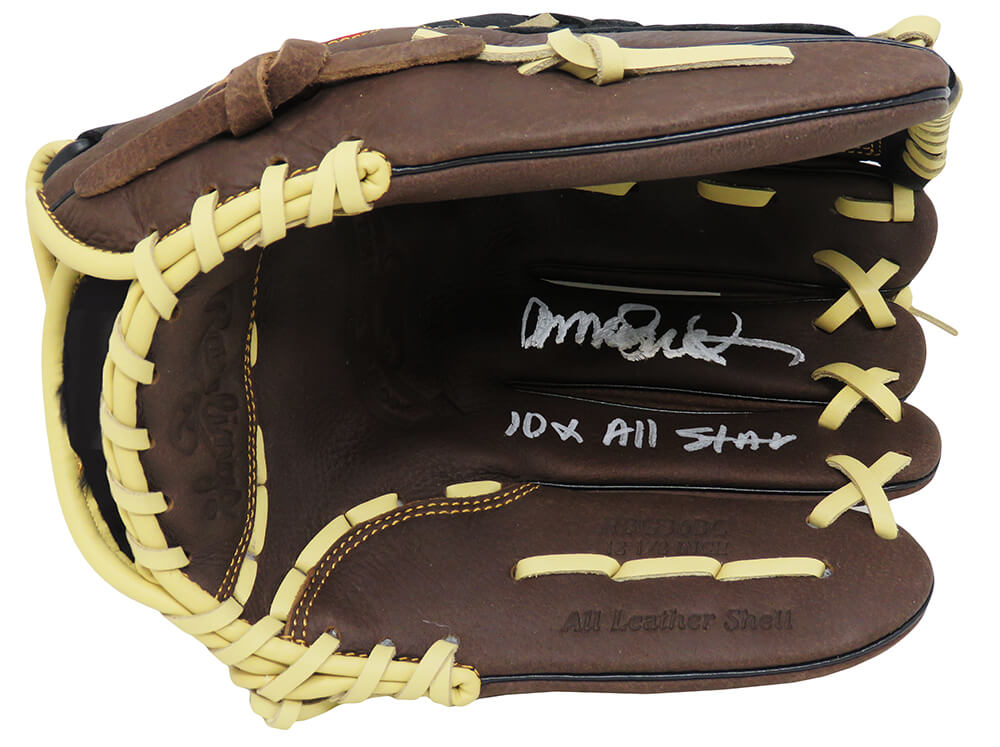 Ryne Sandberg Signed Rawlings Brown Baseball Fielders Glove w/10x All Star - SANGLV102 - Ryne Sandberg Signed Rawlings Brown Baseball Fielders Glove w/10x All Star product image