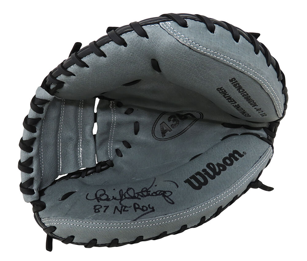 Benito Santiago Signed Wilson Silver & Black Catchers Glove w/87 NL ROY - SANGLV111 - Benito Santiago Signed Wilson Silver & Black Catchers Glove w/87 NL ROY product image
