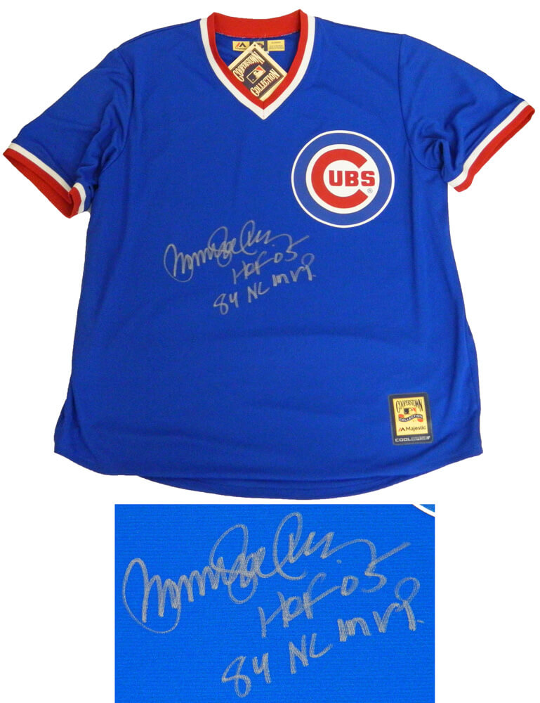 Ryne Sandberg Signed Cubs Blue Throwback Cooperstown Collection Jersey w/HOF'05, 84 NL MVP - SANJRY114 - Ryne Sandberg Signed Cubs Blue Throwback Cooperstown Collection Jersey w/HOF'05, 84 NL MVP product image