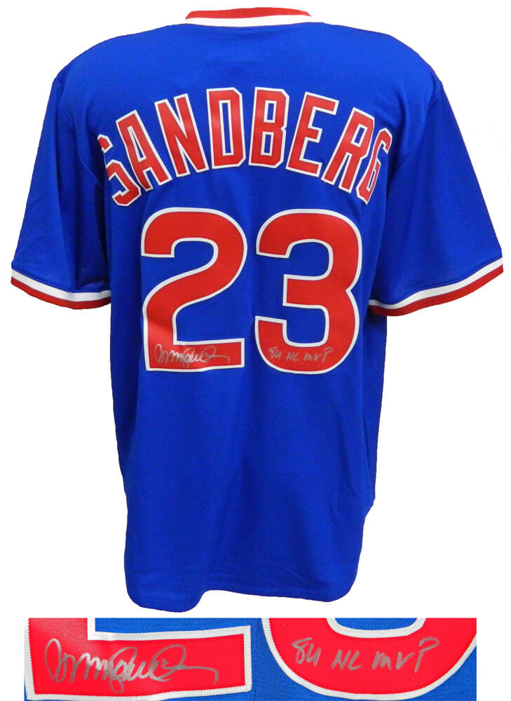 Ryne Sandberg Signed Chicago Cubs Blue T/B Cooperstown Collection Jersey w/84 NL MVP - SANJRY115 - Ryne Sandberg Signed Chicago Cubs Blue T/B Cooperstown Collection Jersey w/84 NL MVP product image