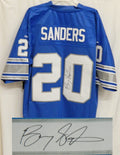 Barry Sanders Signed Lions Blue Reebok Premier Jersey - SANJRY300 - Barry Sanders Signed Lions Blue Reebok Premier Jersey product image