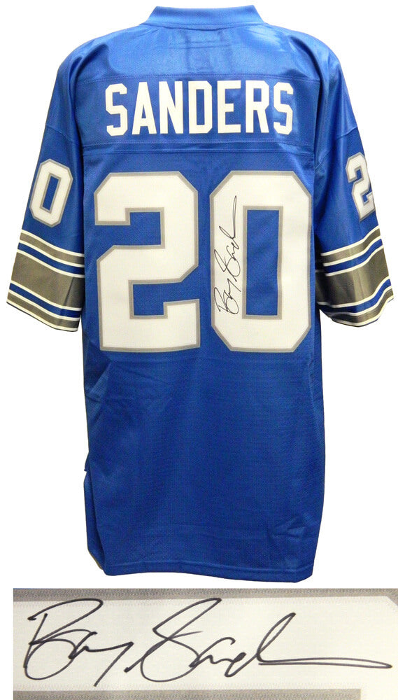 Barry Sanders Signed Lions Blue NFL Pro Line Vintage Premier Jersey - SANJRY304 - Barry Sanders Signed Lions Blue NFL Pro Line Vintage Premier Jersey product image