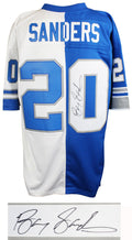 Barry Sanders Signed Detroit Lions Blue & White M&N Split Jersey - SANJRY312 - Barry Sanders Signed Detroit Lions Blue & White M&N Split Jersey product image