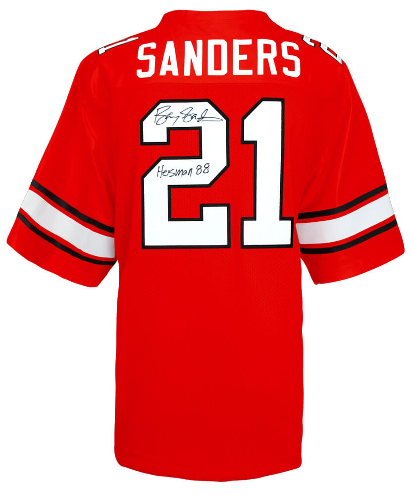 Barry Sanders Signed Oklahoma State Cowboys Throwback Orange The Retro Brand Football Jersey w/Heisman'88 - SANJRY325 - Barry Sanders Signed Oklahoma State Cowboys Throwback Orange The Retro Brand Football Jersey w/Heisman'88 product image