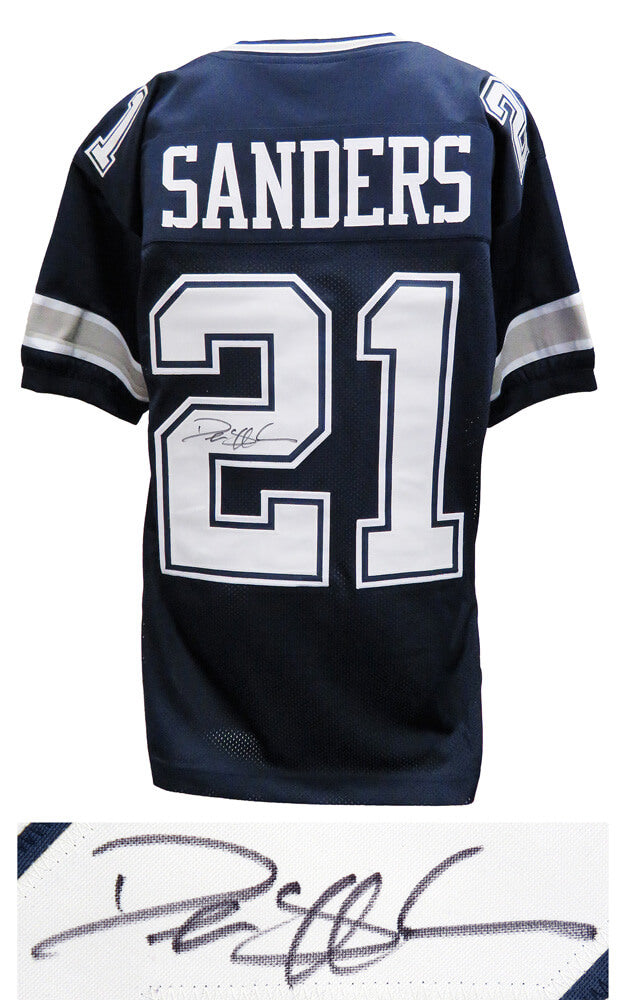 Deion Sanders Signed Navy Custom Football Jersey - SANJRY351 - Deion Sanders Signed Navy Custom Football Jersey product image