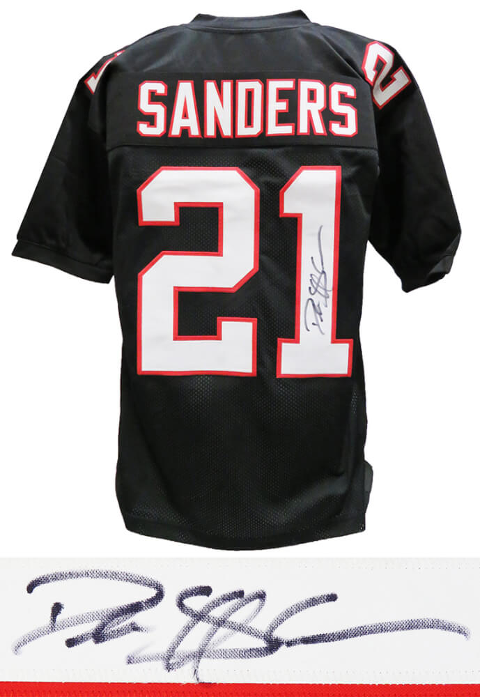 Deion Sanders Signed Black Throwback Custom Football Jersey - SANJRY352 - Deion Sanders Signed Black Throwback Custom Football Jersey product image