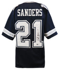Deion Sanders Signed Navy Custom Football Jersey (Beckett) - SANJRY355 - Deion Sanders Signed Navy Custom Football Jersey (Beckett) product image