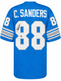 Charlie Sanders Signed Blue Throwback Custom Football Jersey w/HOF'07 - SANJRY370TW - Charlie Sanders Signed Blue Throwback Custom Football Jersey w/HOF'07 product image