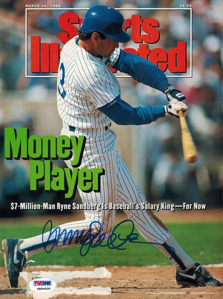 Ryne Sandberg Signed Cubs Sports Illustrated 3/16/92 - PSA - SANMAG100 - Ryne Sandberg Signed Cubs Sports Illustrated 3/16/92 - PSA product image