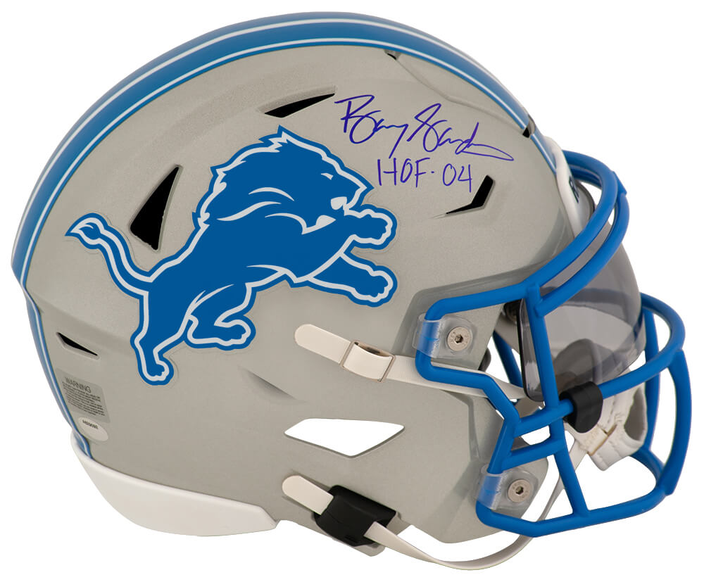 Barry Sanders Signed Detroit Lions Riddell Mid-Size SpeedFlex Helmet w/HOF'04 - SANMID301 - Barry Sanders Signed Detroit Lions Riddell Mid-Size SpeedFlex Helmet w/HOF'04 product image