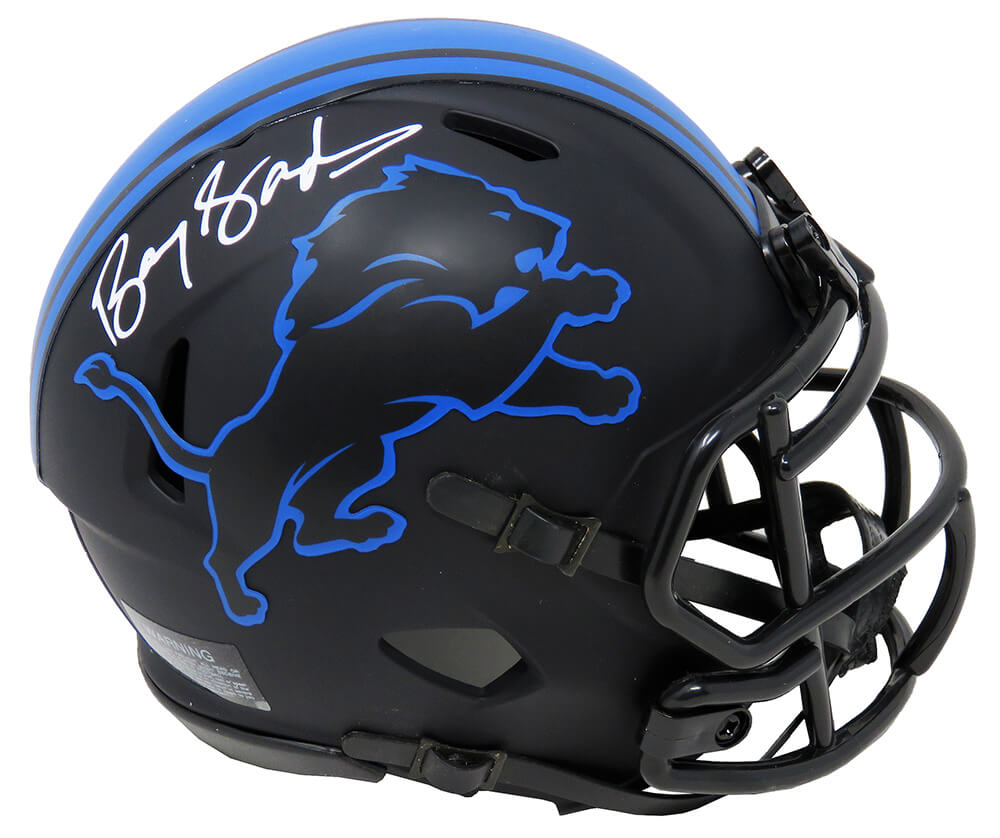 Barry Sanders Signed Detroit Lions Eclipse Black Matte Riddell Speed Mini Helmet - SANMIN321 - Barry Sanders Signed Detroit Lions Eclipse Black Matte Riddell Speed Mini Helmet product image