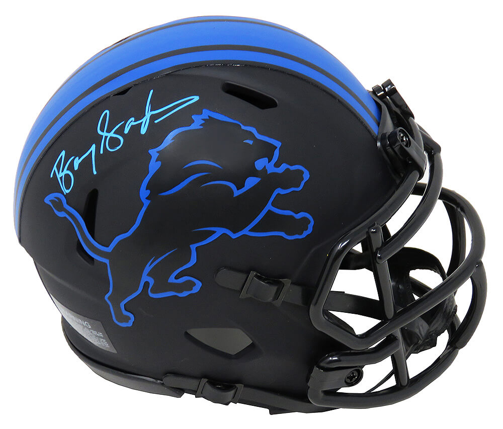 Barry Sanders Signed Detroit Lions Eclipse Black Riddell Speed Mini Helmet - SANMIN322 - Barry Sanders Signed Detroit Lions Eclipse Black Riddell Speed Mini Helmet product image