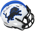 Barry Sanders Signed Detroit Lions Lunar Eclipse White Matte Riddell Speed Mini Helmet w/HOF'04 - SANMIN327 - Barry Sanders Signed Detroit Lions Lunar Eclipse White Matte Riddell Speed Mini Helmet w/HOF'04 product image