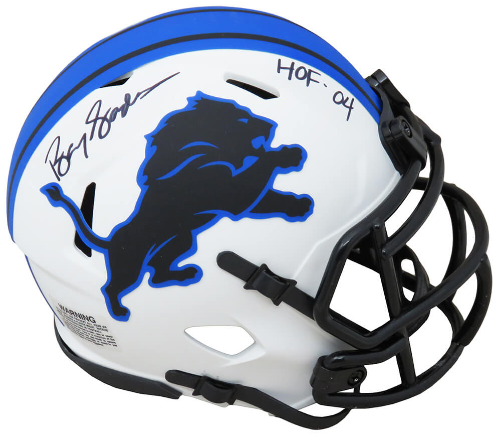 Barry Sanders Signed Detroit Lions Lunar Eclipse White Matte Riddell Speed Mini Helmet w/HOF'04 - SANMIN327 - Barry Sanders Signed Detroit Lions Lunar Eclipse White Matte Riddell Speed Mini Helmet w/HOF'04 product image