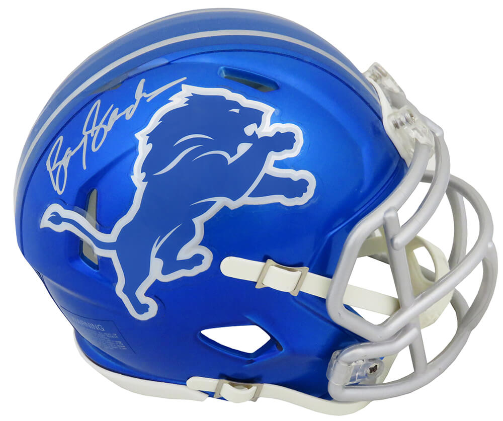 Barry Sanders Signed Detroit Lions FLASH Riddell Speed Mini Helmet - SANMIN328 - Barry Sanders Signed Detroit Lions FLASH Riddell Speed Mini Helmet product image