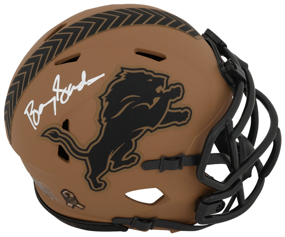 Barry Sanders Signed Detroit Lions Salute to Service 2023 Riddell Speed Mini Helmet - SANMIN339 - Barry Sanders Signed Detroit Lions Salute to Service 2023 Riddell Speed Mini Helmet product image