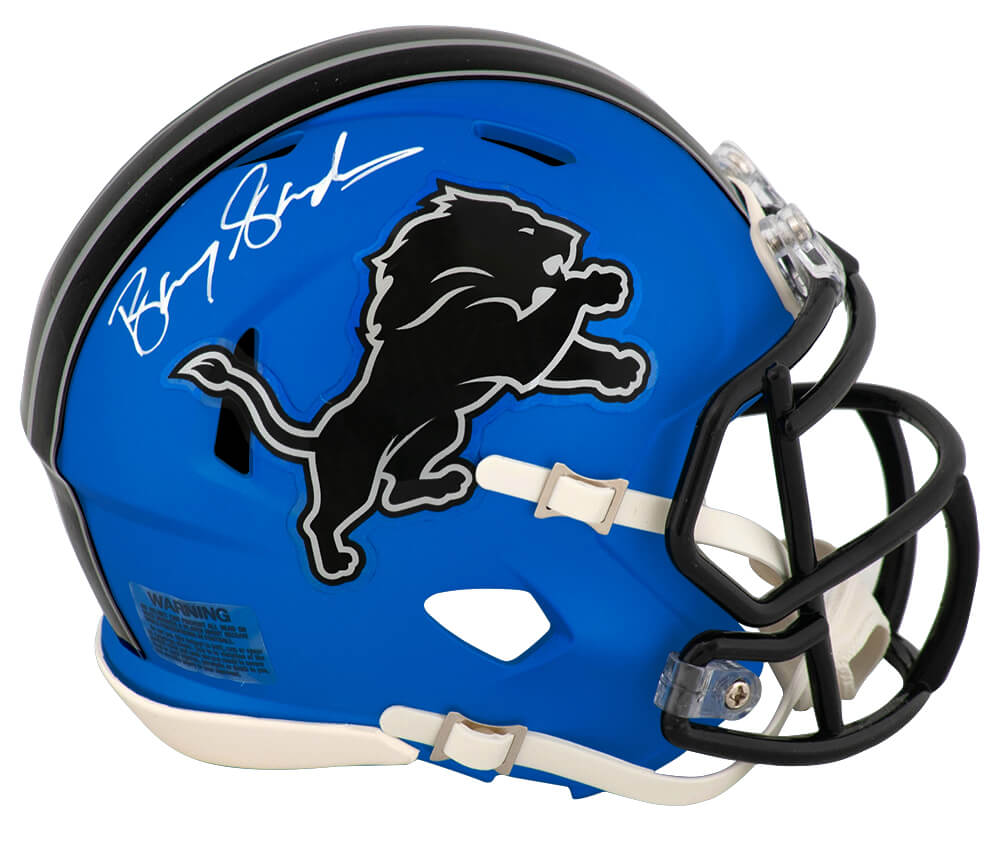 Barry Sanders Signed Detroit Lions 2024 Alternate Blue Riddell Speed Mini Helmet - SANMIN382 - Barry Sanders Signed Detroit Lions 2024 Alternate Blue Riddell Speed Mini Helmet product image