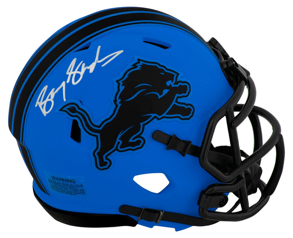 Barry Sanders Signed Detroit Lions RAVE Riddell Speed Mini Helmet - SANMIN384 - Barry Sanders Signed Detroit Lions RAVE Riddell Speed Mini Helmet product image