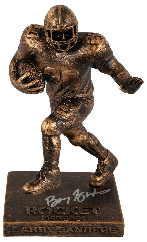 Barry Sanders Signed Detroit Lions Rocket Mortgage Replica Football Statue - SANOTH304 - Barry Sanders Signed Detroit Lions Rocket Mortgage Replica Football Statue product image