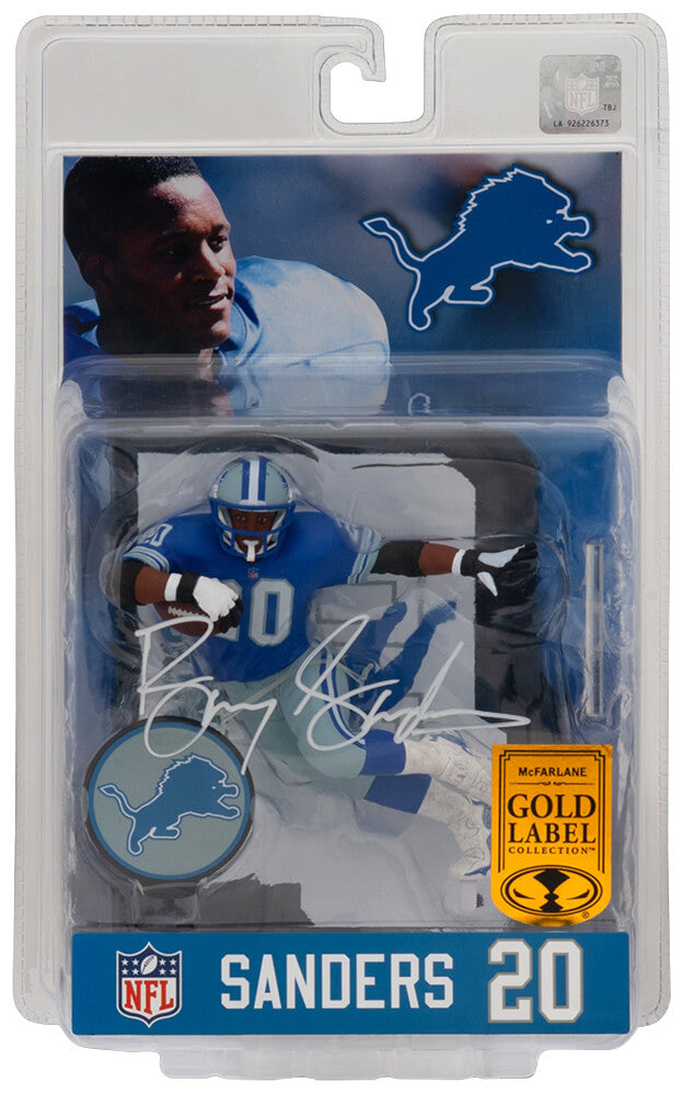 Barry Sanders Signed Lions Blue Jersey McFarlane Toys Figurine - SANOTH305 - Barry Sanders Signed Lions Blue Jersey McFarlane Toys Figurine product image