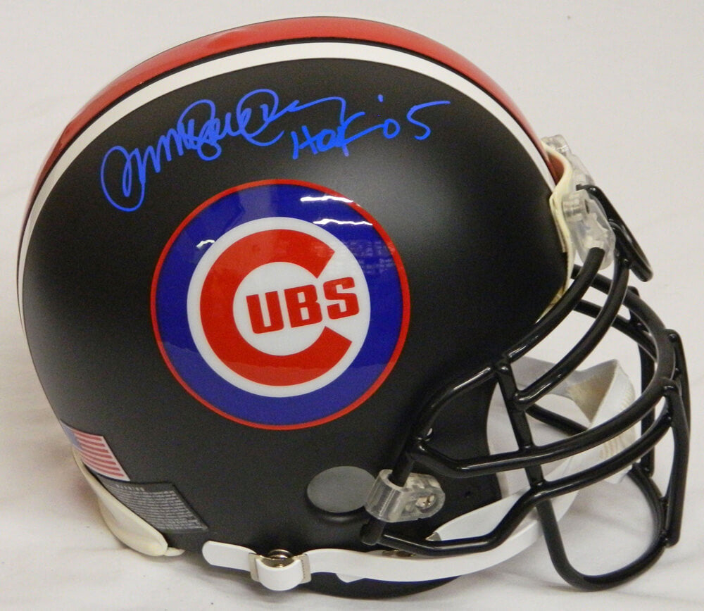 Ryne Sandberg Signed Chicago Cubs Custom Black Matte Authentic Football Helmet w/HOF'05 - SANPRO100 - Ryne Sandberg Signed Chicago Cubs Custom Black Matte Authentic Football Helmet w/HOF'05 product image